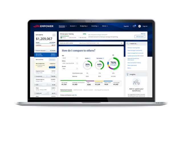 Laptop displaying the Personal Asset Comparison Dashboard